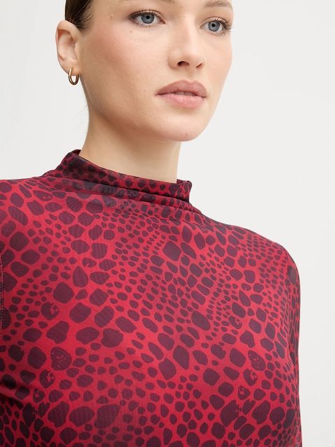 Marc Aurel longsleeve kolor czerwony z półgolfem 7696-7001-73891