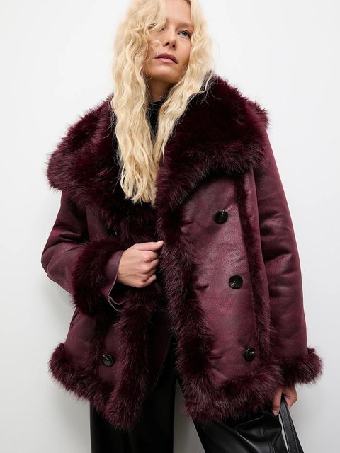 Answear.LAB płaszcz kolor bordowy - zdjęcie produktu nr 1