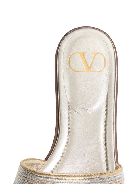 Valentino Garavani logo-plaque sandals - Silver