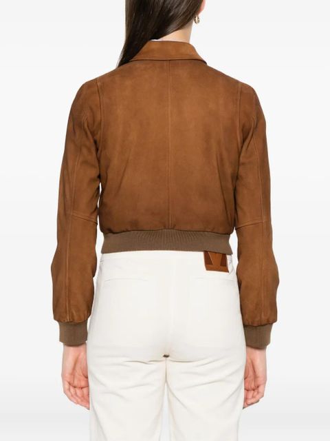 Miu Miu patch pocket copped jacket - Brown
