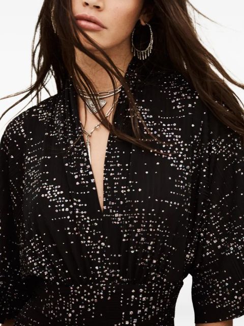 Ba&Sh Tresor v-neck handkerchief dress - Black