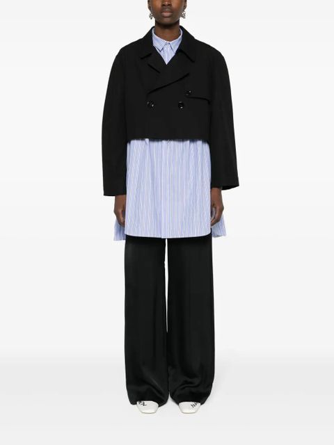 MM6 Maison Margiela double-breasted cotton cropped jacket - Black - zdjęcie produktu nr 2
