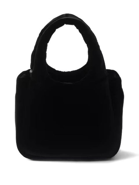 Prada mini logo-plaque tote bag - Black