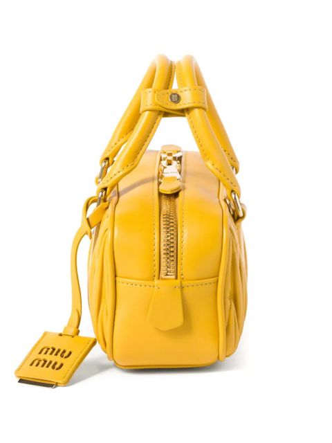 Miu Miu Arcadie matelassé leather bag - Yellow - zdjęcie produktu nr 2