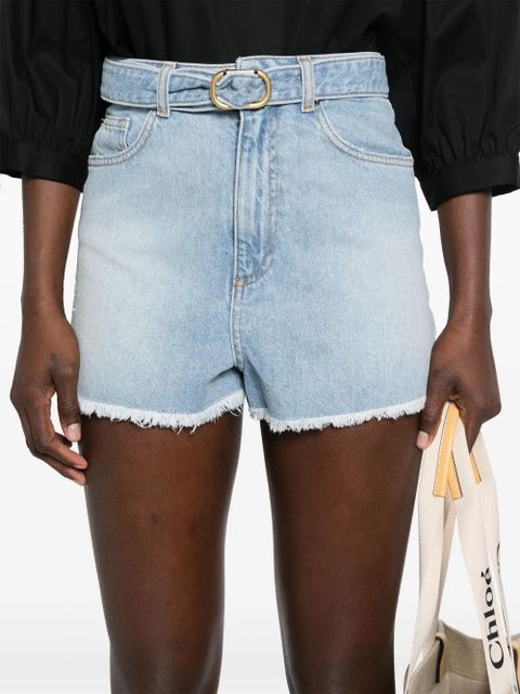 TWINSET belted denim shorts - Blue