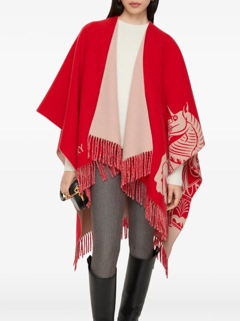 Burberry EKD wool cashmere cape - Red - zdjęcie produktu nr 2