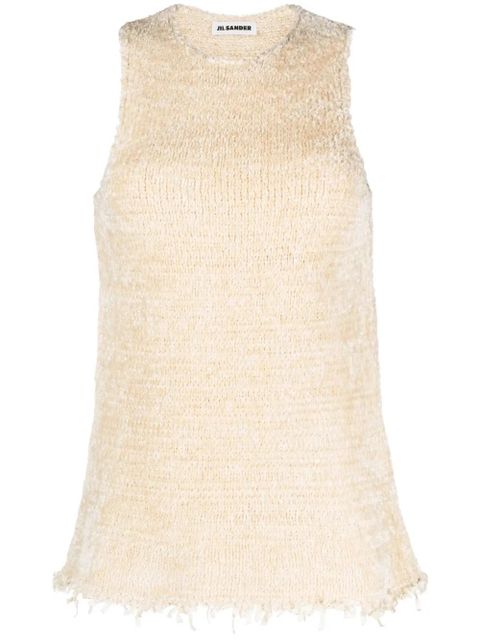 Jil Sander frayed knitted top - Neutrals - zdjęcie produktu nr 1