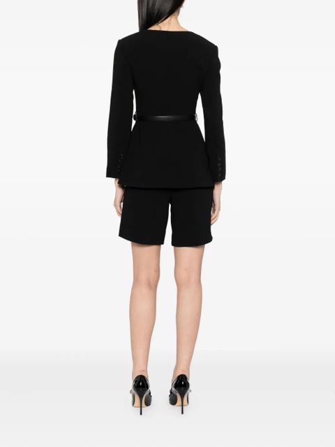 Self-Portrait tailored crepe playsuit - Black