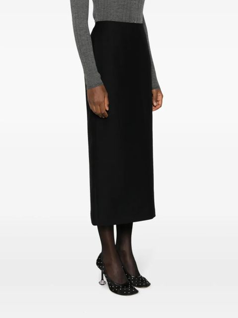 Valentino Garavani rear-slit midi skirt - Black