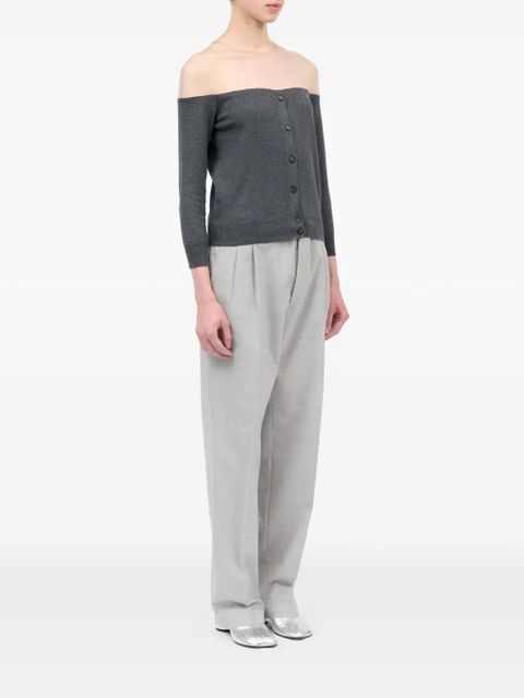 MM6 Maison Margiela sheer knit cardigan - Grey