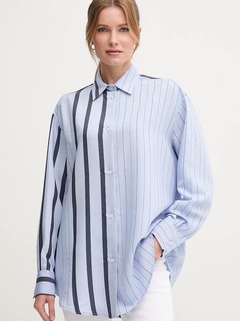 Sandro Ferrone koszula damska kolor niebieski relaxed z kołnierzykiem klasycznym S15XBEPAVESINO - zdjęcie produktu nr 1