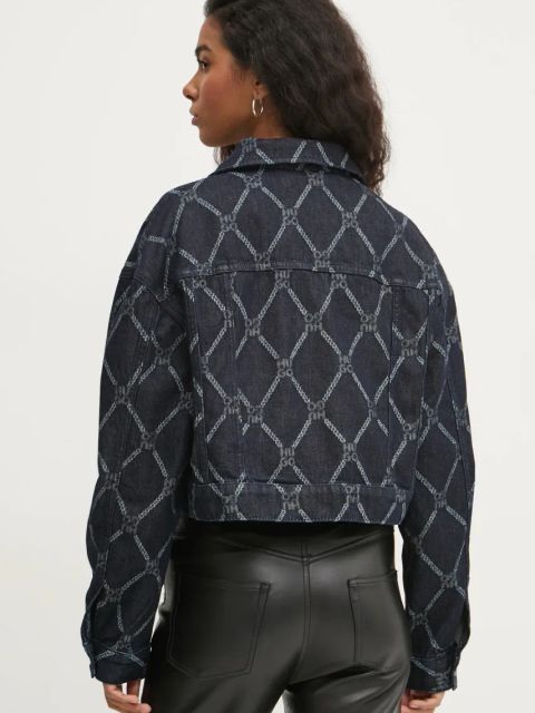 HUGO kurtka jeansowa damska kolor granatowy przejściowa 50530300