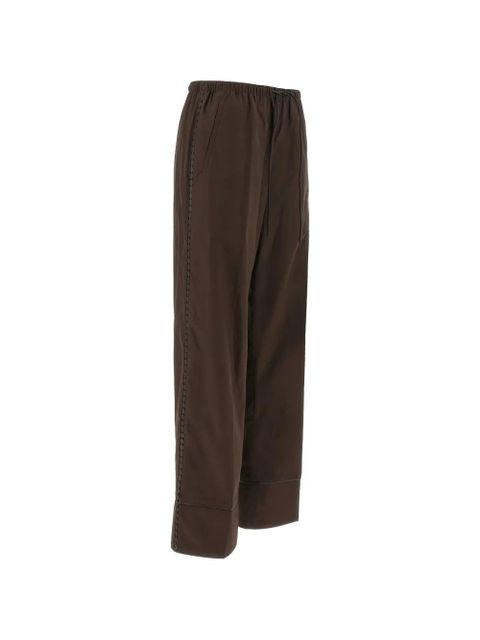 Yves Salomon perforated leather insert pants - Brown