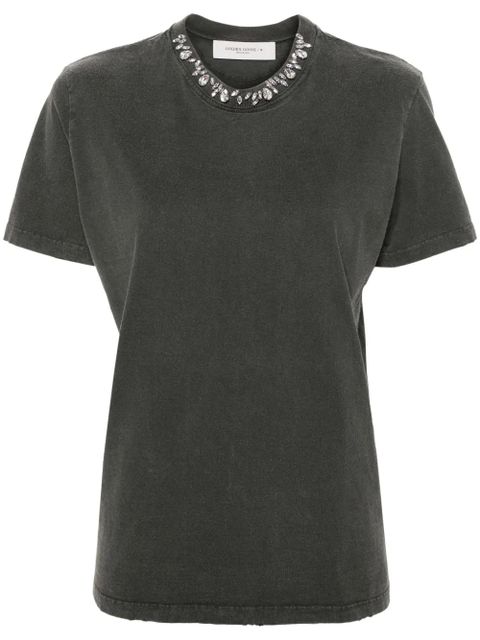 Golden Goose crystal-embellished cotton T-shirt - Grey - zdjęcie produktu nr 1