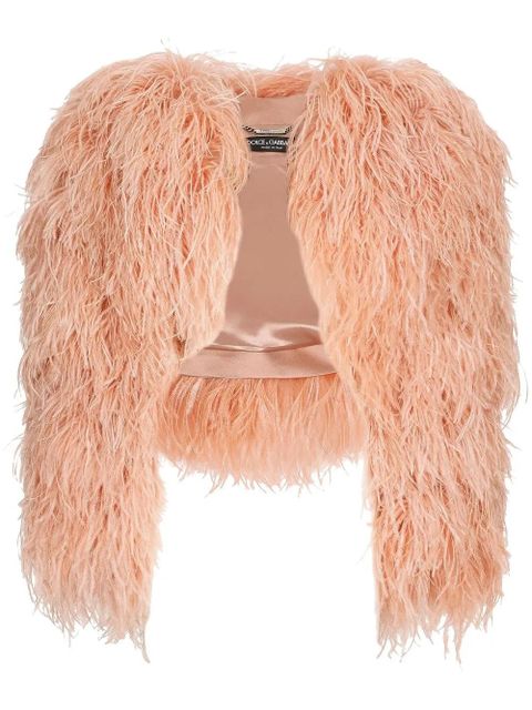 Dolce & Gabbana KIM DOLCE&GABBANA feather-trim bolero jacket - Orange - zdjęcie produktu nr 1