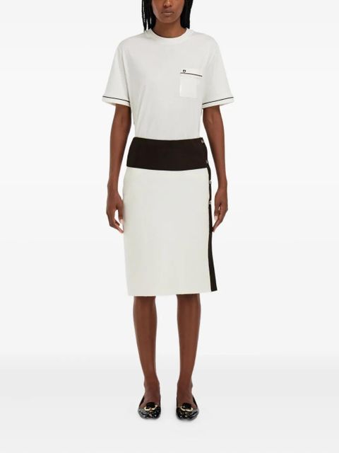 Ferragamo contrasting-panel buckled mini skirt - White