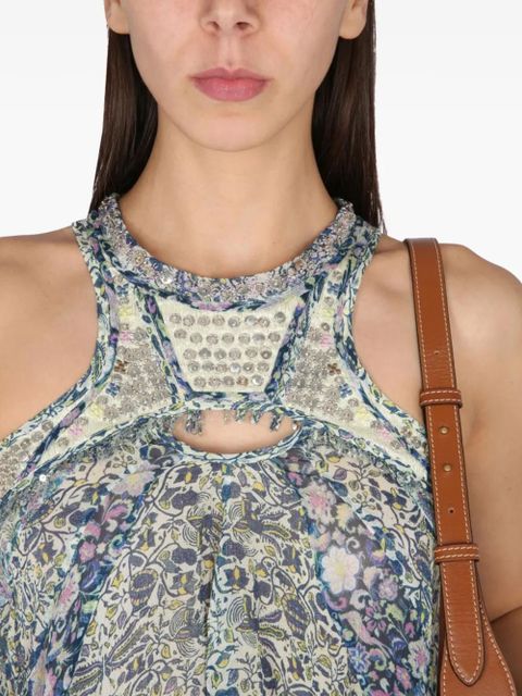 ISABEL MARANT embellished floral top - Blue