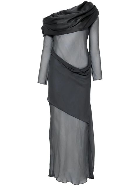 Christopher Esber sheer maxi dress - Grey - zdjęcie produktu nr 1