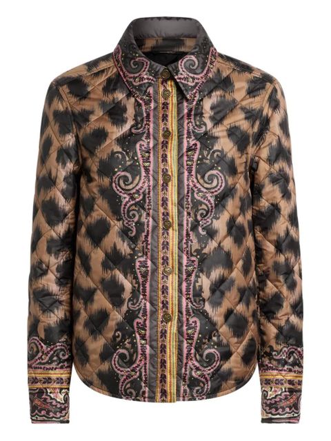 ETRO animal-print quilted overshirt - Brown - zdjęcie produktu nr 1