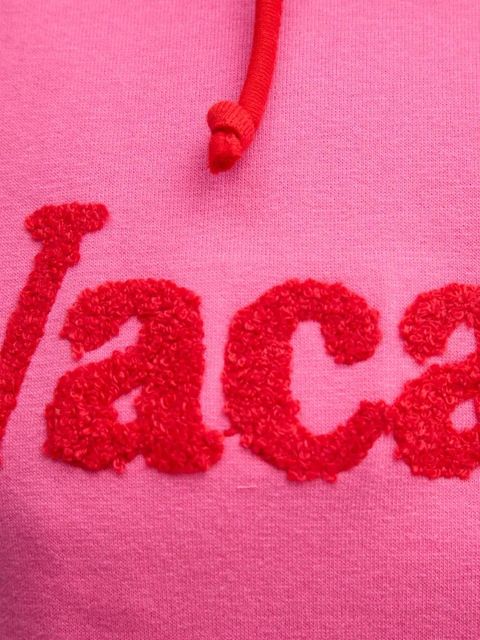 Drivemebikini bluza Vacanze Chenille damska kolor różowy z kapturem z aplikacją 2024-DMBS-027-PR