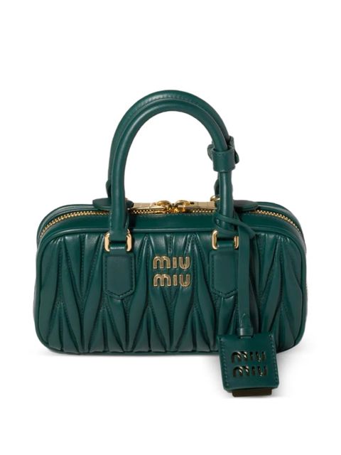 Miu Miu Arcadie matelassé nappa leather mini-bag - Green - zdjęcie produktu nr 1