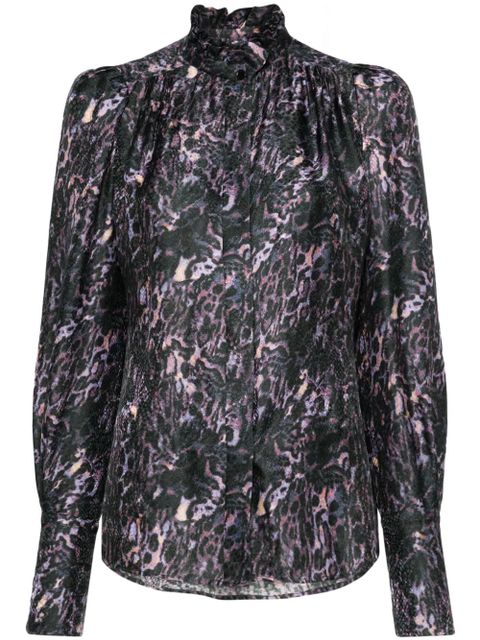 ISABEL MARANT Lamia graphic-print shirt - Purple - zdjęcie produktu nr 1