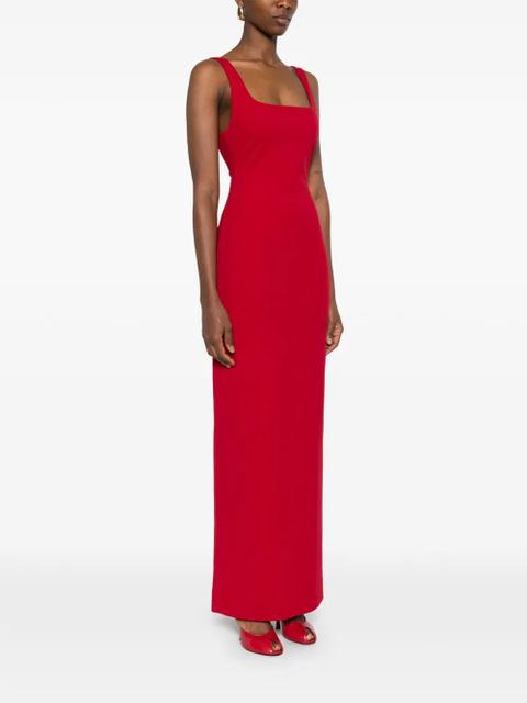 Solace London Aneila square-neck maxi dress - Red