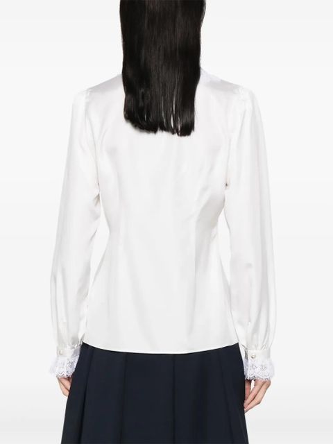 Alessandra Rich silk poplin shirt - White - zdjęcie produktu nr 2