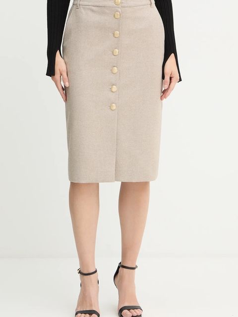 Marella spódnica z domieszką wełny kolor beżowy maxi ołówkowa 2523106092200 - zdjęcie produktu nr 1