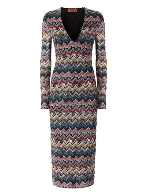Missoni geometric-pattern long-sleeve dress - Blue - zdjęcie produktu nr 1