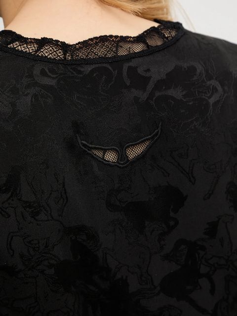 ZADIG&VOLTAIRE sukienka jedwabna kolor czarny mini prosta WWDR02588