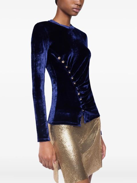 Rabanne draped velvet top - Blue - zdjęcie produktu nr 2
