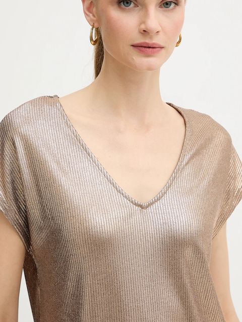 Morgan t-shirt damski kolor złoty DWHITE