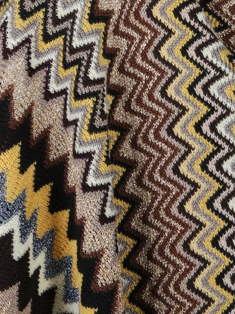 Missoni hooded fringed poncho - Brown