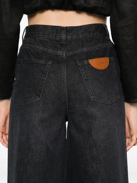 Chloé buttoned wide-leg jeans - Black