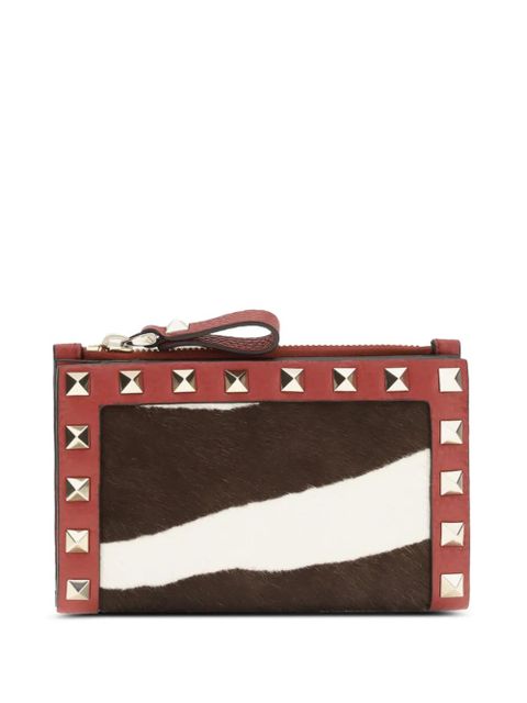 Valentino Garavani Rockstud animal-print coin purse - Red
