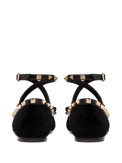 Valentino Garavani Rockstud velvet ballet flats - Black