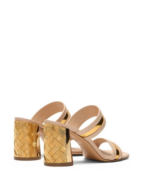 Casadei Cleo Reflex metallic-trim woven heel sandals - Neutrals