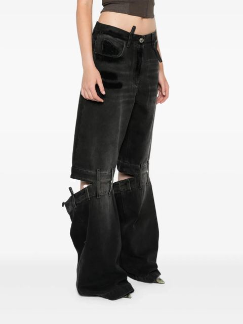 The Attico Lunghi high-rise wide-leg jeans - Black