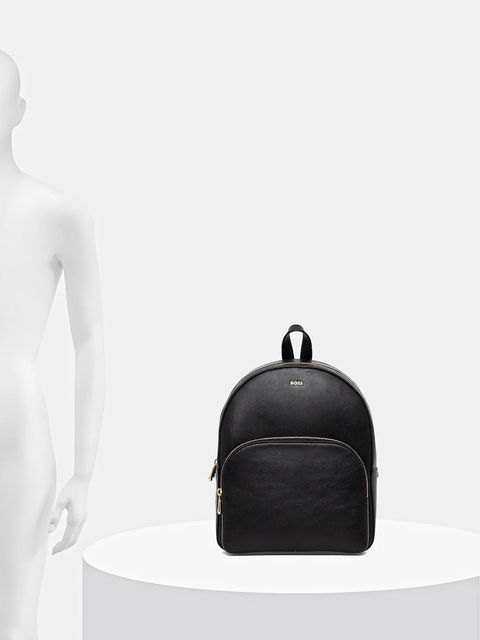 BOSS plecak skórzany damski kolor czarny mały gładki 50552169