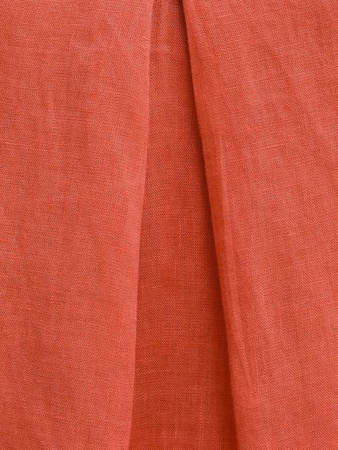 United Colors of Benetton bluzka lniana kolor czerwony gładka 5BMLDQ06W