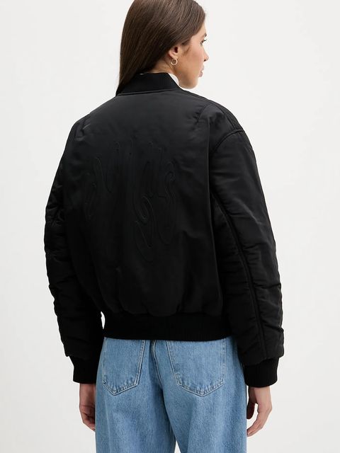 Hugo Blue kurtka bomber kolor czarny przejściowa oversize 50550702