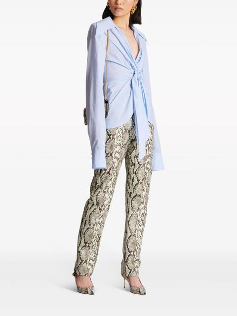 Balmain gingham-check pattern cotton shirt - Blue - zdjęcie produktu nr 2