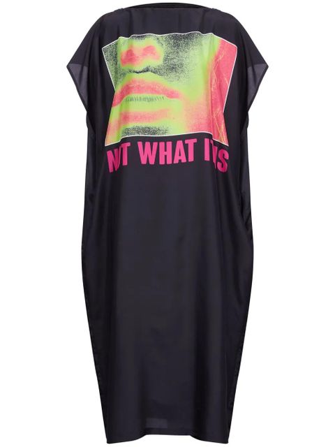 MM6 Maison Margiela silk T-shirt maxi dress - Black - zdjęcie produktu nr 1