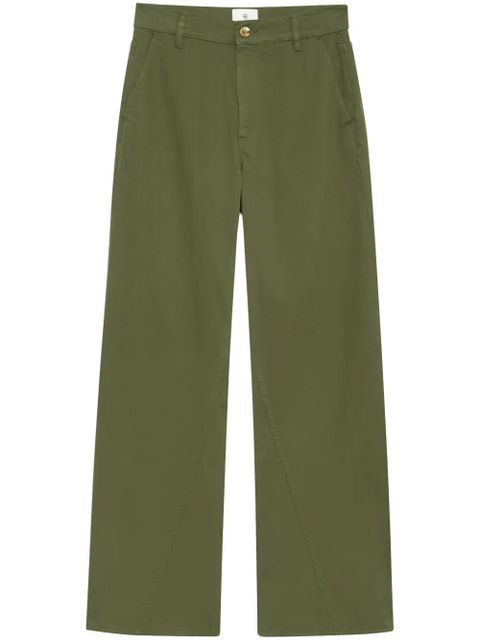 ANINE BING Briley curved-seam twill trousers - Green - zdjęcie produktu nr 1