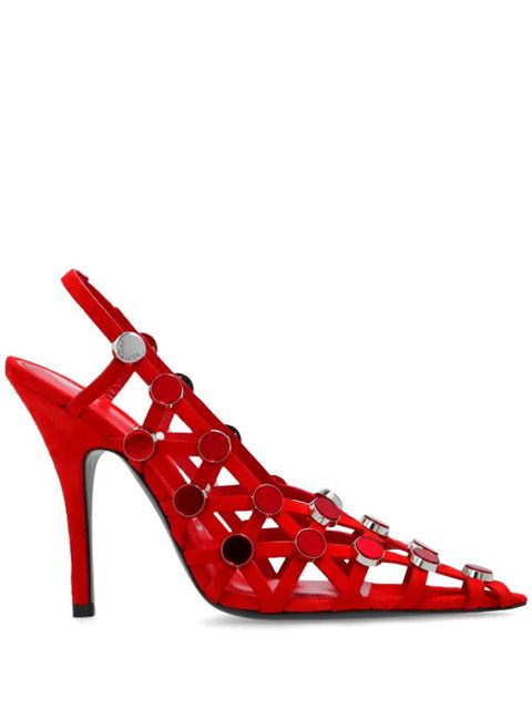 The Attico Grid 105mm leather pumps - Red - zdjęcie produktu nr 1