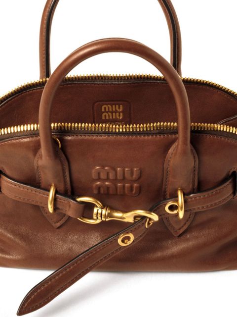 Miu Miu Aventure leather tote bag - Brown
