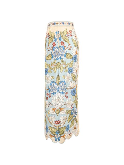 FARM Rio floral midi skirt - Blue - zdjęcie produktu nr 2