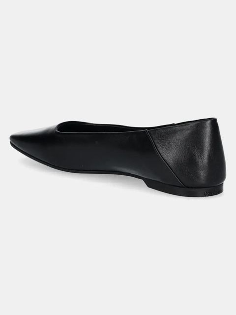 Calvin Klein baleriny skórzane FLAT BALLERINA - LTH kolor czarny HW0HW02463