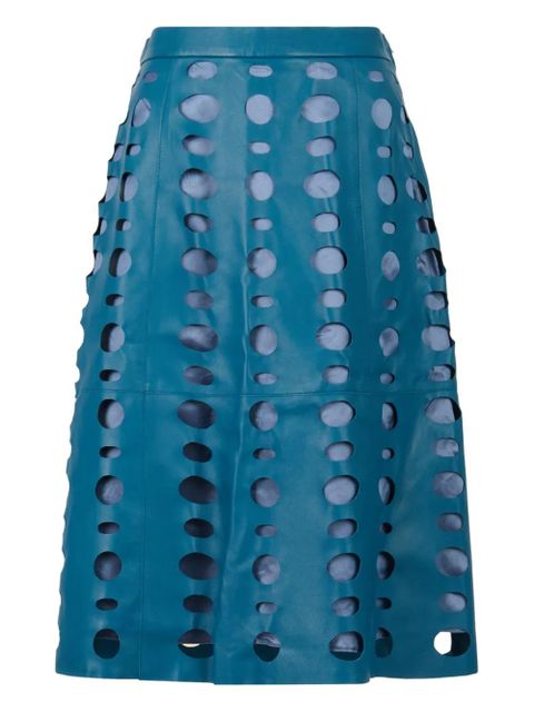 Marni circular cut-outs leather midi skirt - Blue - zdjęcie produktu nr 1